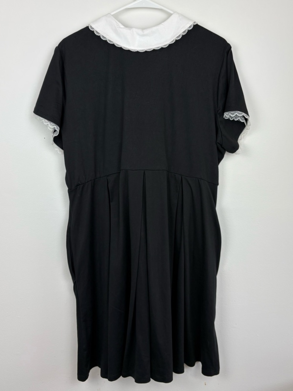 Hot Topic Goth Kawaii black dress w/ white Peter Pan collar & lace sz 14/16 (1) - Picture 8 of 13